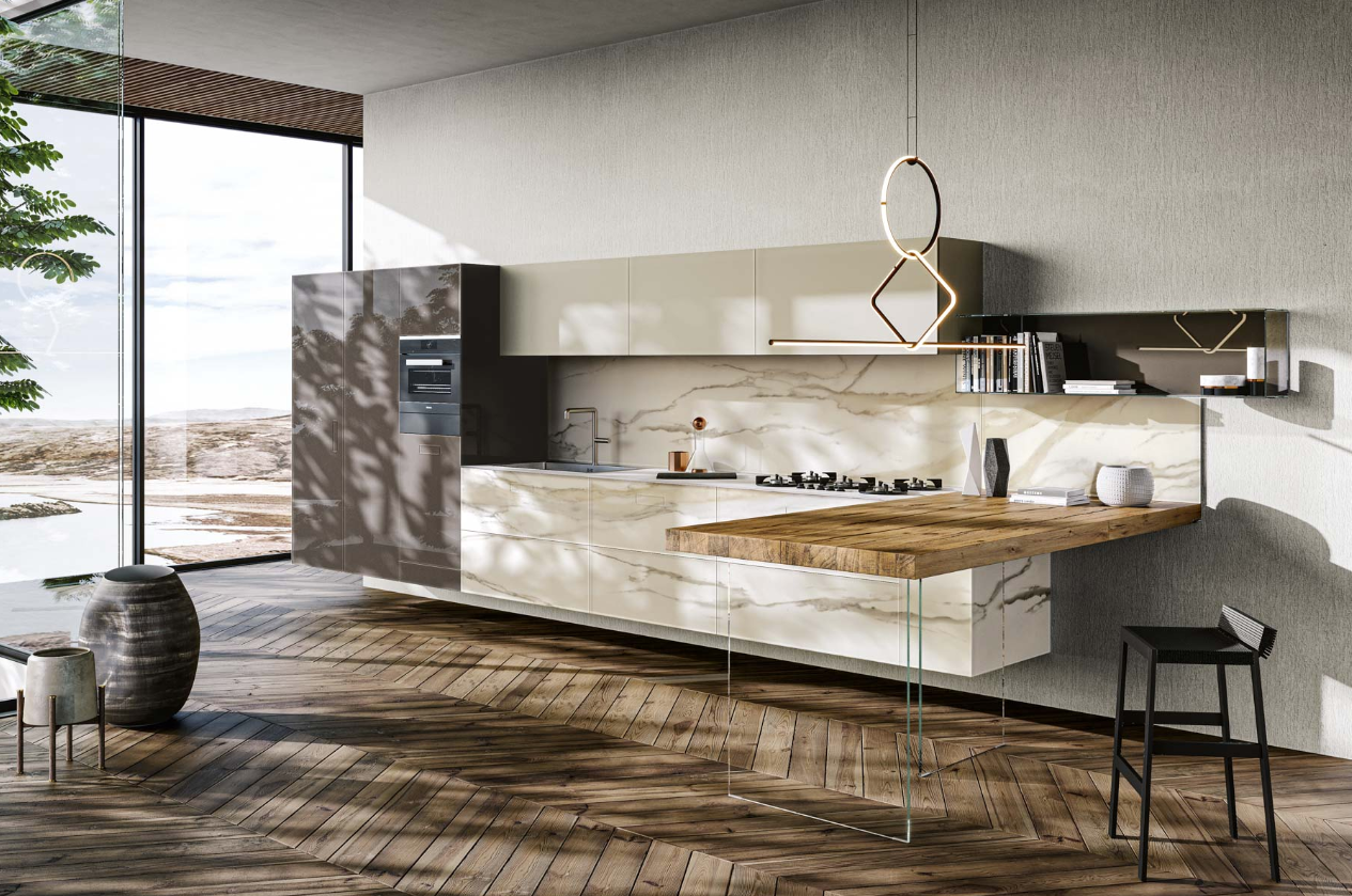 cocina cristal lago