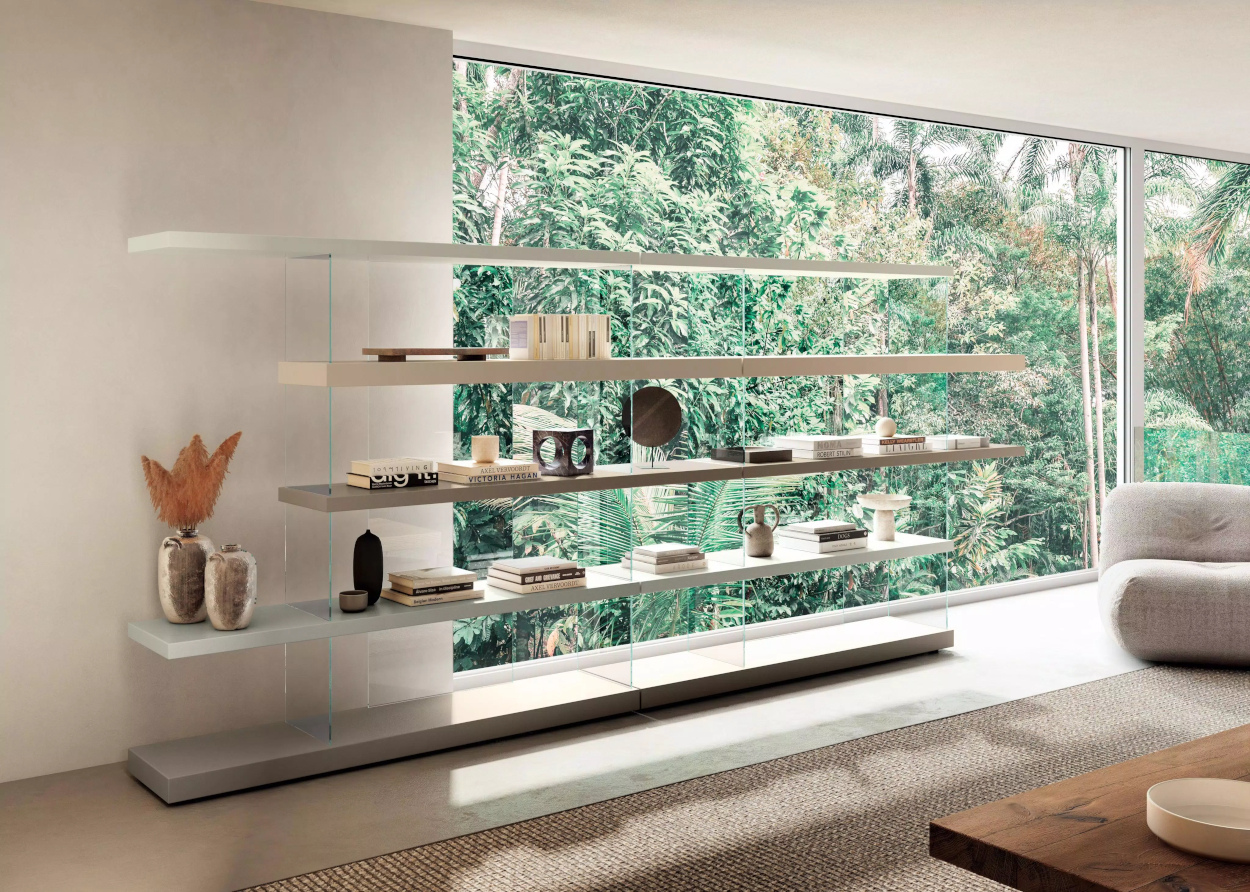 Decoración interiores madera cristal